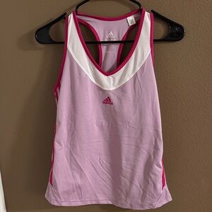 Adidas Light Pink and White Racerback Tank medium